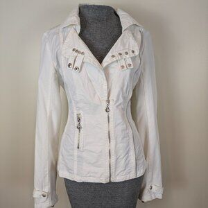 Designer Anthropologie Monoreno White Punk Rock Blazer Jacket Coat EUC Size M